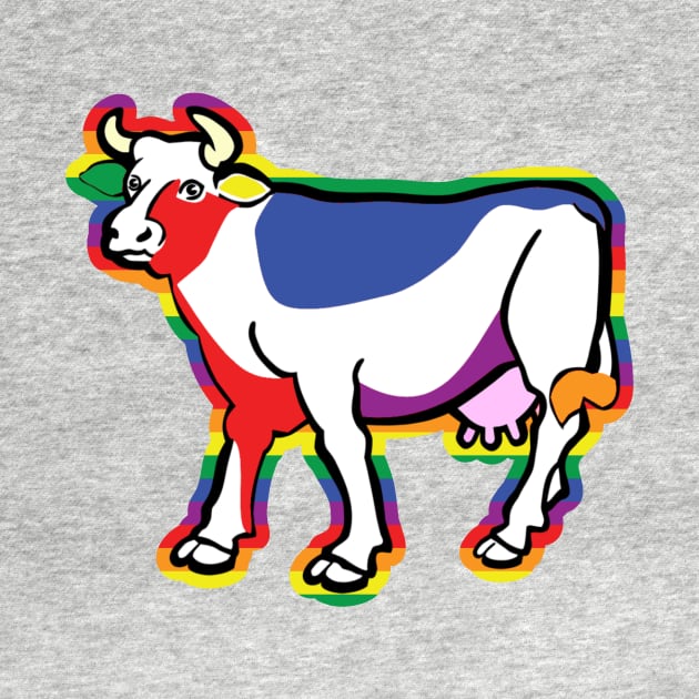 Gay pride happy positive cow by Captain-Jackson